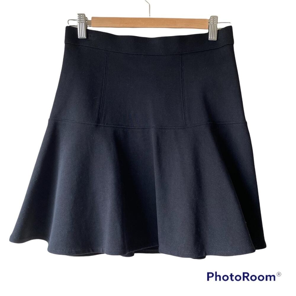 Madewell Wavelength Fit and Flare Black Ponte Knit Skirt Sz 2